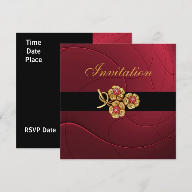 Invitación Todas Las Ocasiones Joyas Ricas De Impr (Anverso / Reverso)