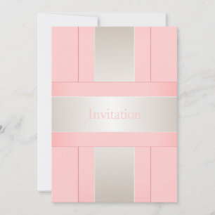 Invitación Todas las ocasiones Pastel Plata Rosa Blanco