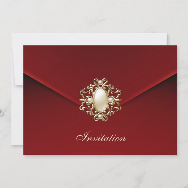 Invitación Todas Las Ocasiones Rich Red Velvet Pea (Anverso)
