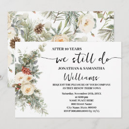Invitación Todavía hacemos aniversario de invierno flores bla