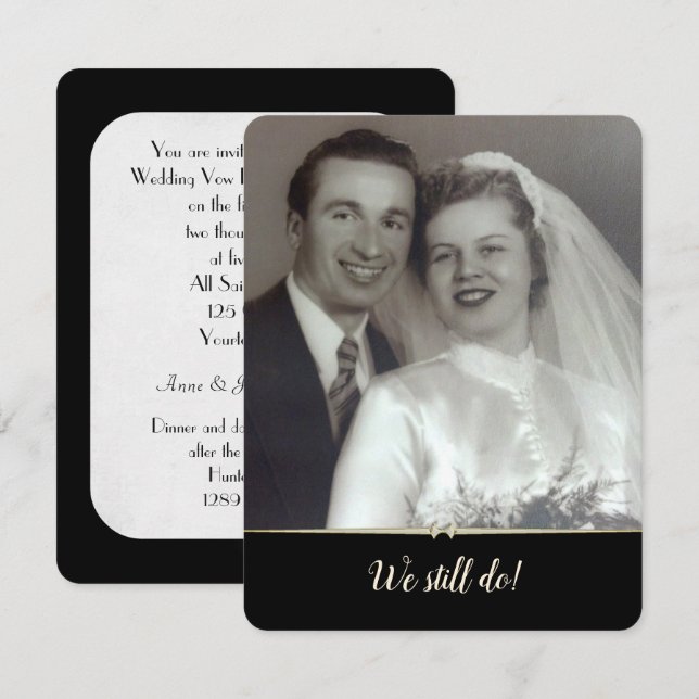 Invitación Todavía hacemos el voto boda renovación fotograma (Anverso / Reverso)