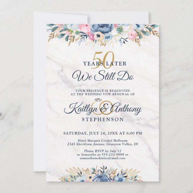 Invitación TODAVÍA HACEMOS RENOMBRAMIENTO DE Elegante Marina  (Anverso)