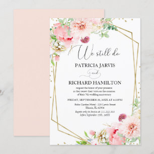 Invitación Todavía hacemos renovación de votos florales elega