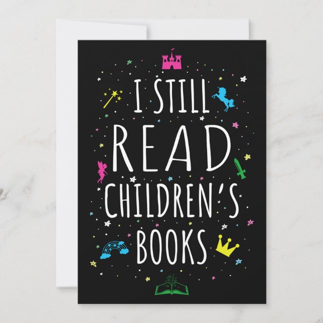 Invitación Todavía leo libros para niños (Anverso)