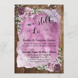 Invitación Todavía lo hacemos, Flores de Acuarela de Madera A