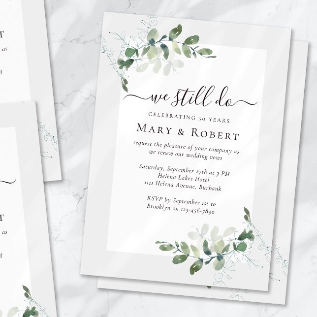 Invitación Todavía prometemos la renovación del 50° Boda (Subido por el creador)