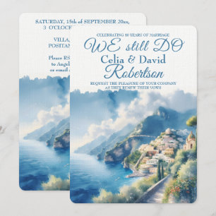 Invitación Todavía prometemos renovación de la acuarela Amalf