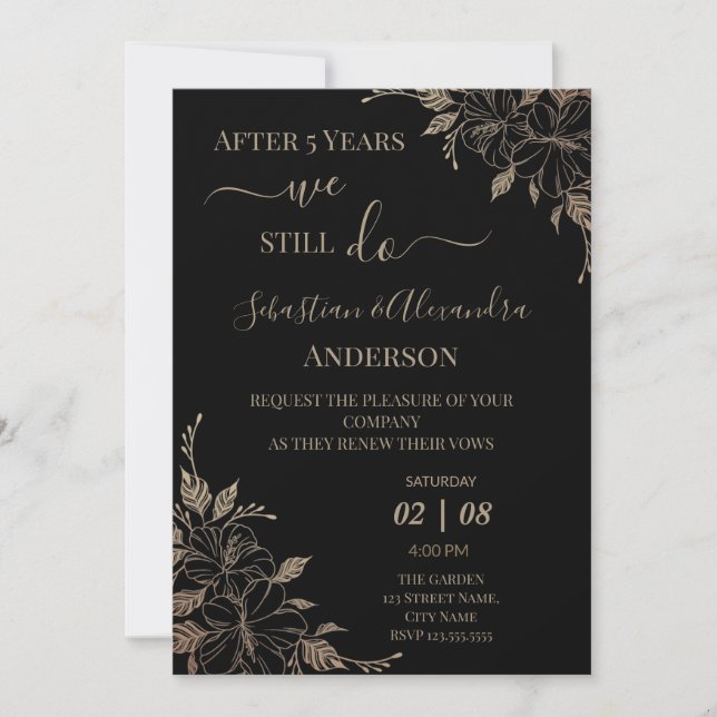 Invitación Todavía renovamos los votos de la boda Aniversario (Anverso)