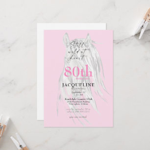Invitación Todavía Salvaje de Corazón Cumpleaños 80 Para Ella