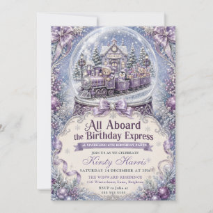 Invitación Todo a bordo del cumpleaños del Expreso de Inviern