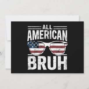 Invitación Todo americano Bruh 4 de julio chicos patrióticos 