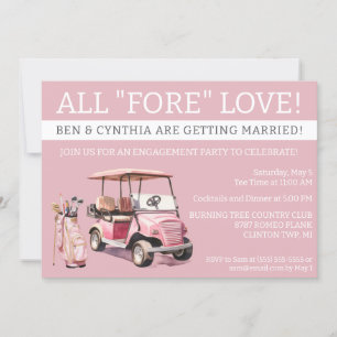 Invitación Todo amor "FORE", compromiso temático de golf, bod