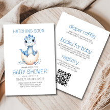 Todo azul en un dinosaurio y pronto Baby Shower