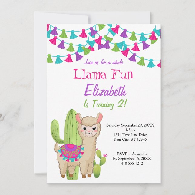 Invitación Todo el llamado diversión Púrpura Pink Cactus segu (Anverso)