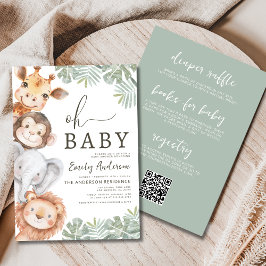 Invitación Todo en el Baby Shower de un niño con Safari bebé
