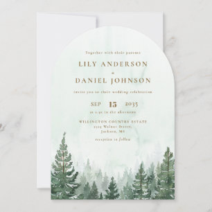 Invitación Todo En Un Arco De Pine Forest Boda