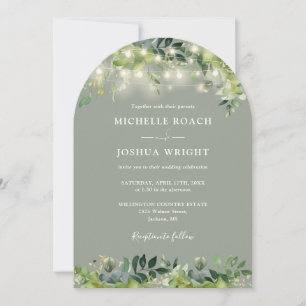 Invitación Todo En Un Arco De Verdor Encendido Sage Green Bod