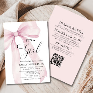 Invitación Todo en un arco rosado es un Baby Shower Chica