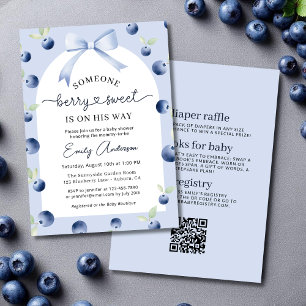 Invitación Todo en un Baby Shower de Blue Berry Sweet Boy