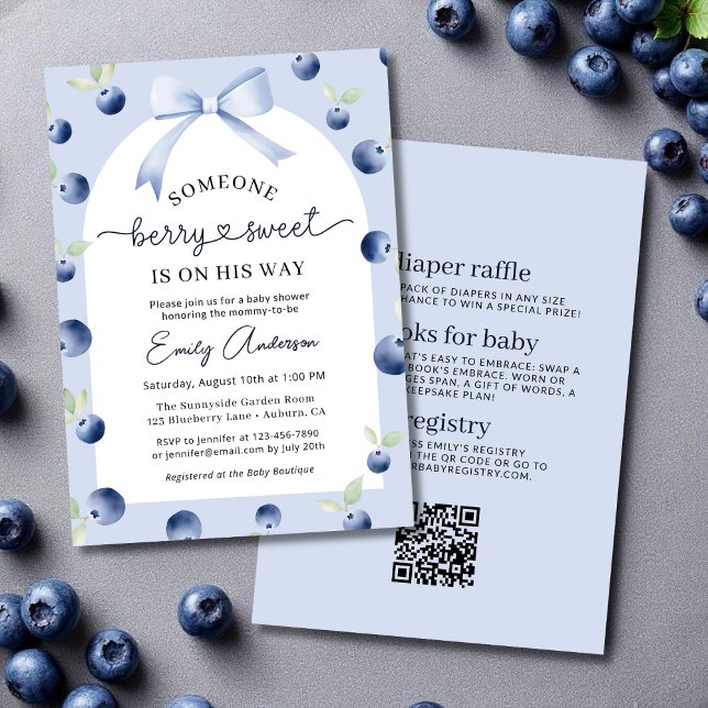 Invitación Todo en un Baby Shower de Blue Berry Sweet Boy (Subido por el creador)