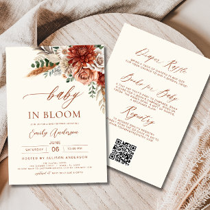 Invitación Todo en un bebé de flores silvestres de otoño en u
