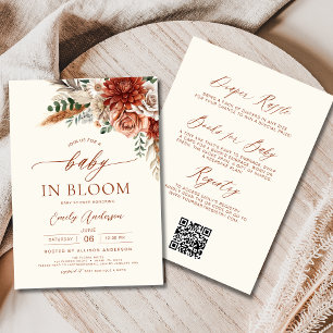 Invitación Todo en un bebé de flores silvestres de otoño en u