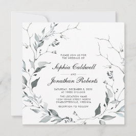 Invitación Todo en un Boda deprimido de Wreath Square en invi