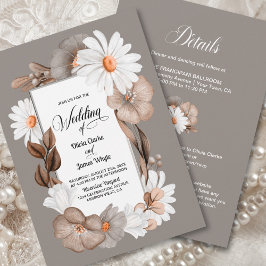 Invitación Todo En Un Boda Floral De Otoño