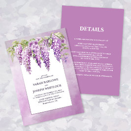 Invitación Todo En Un Boda Floral De Wisteria Rosa