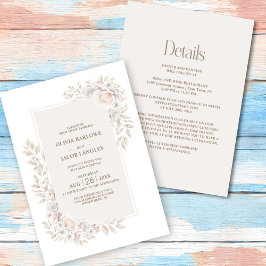 Invitación Todo en un Boda floral neutro ruso