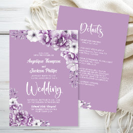 Invitación Todo En Un Boda Floral Rosa