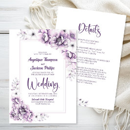 Invitación Todo En Un Boda Floral Rosa