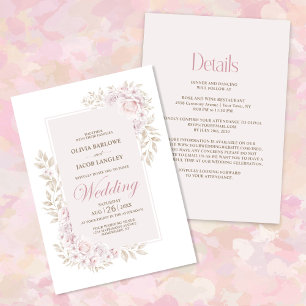 Invitación Todo en un Boda floral rosa ruso