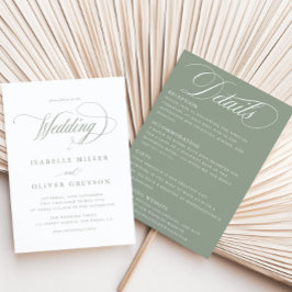 Invitación Todo en un Boda mínimo simple y verde sabio