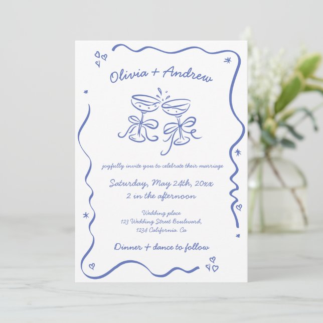 Invitación Todo en un caprichoso Boda (Anverso de pie)