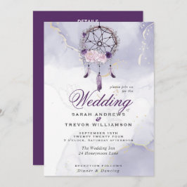 Invitación Todo en un catcher de Boda de BOHO Purple Dream