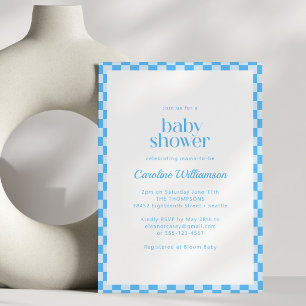 Invitación Todo en un código QR Azul Verificado Baby Shower R