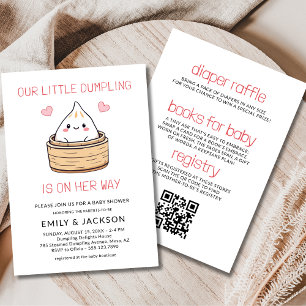 Invitación Todo en un código QR que desempolva Baby Shower