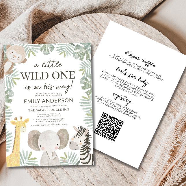 Invitación Todo en un código QR salvaje un Baby Shower Safari (Subido por el creador)