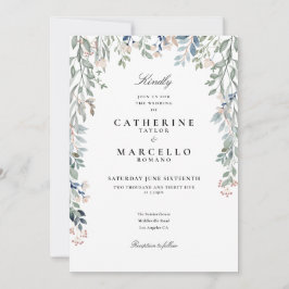 Invitación Todo En Un Elegante Boda Floral De Flores Silvestr