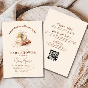 Invitación Todo en un libro Nuevo capítulo empieza Baby Showe
