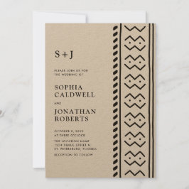Invitación Todo en un moderno Boda de monograma boho en un mo