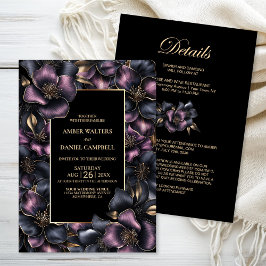 Invitación Todo en un moderno Boda floral rosa y polvoriento