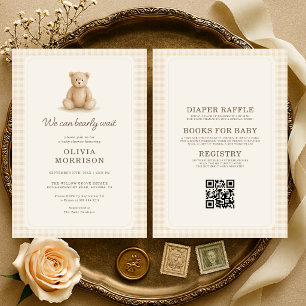 Invitación Todo en un oso apenas espera Baby Shower de Gingha