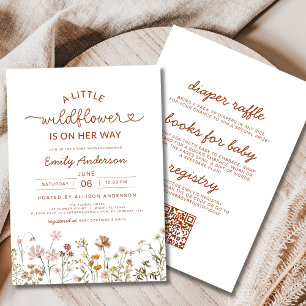 Invitación Todo en un pequeño Baby Shower de Boho Wildflower