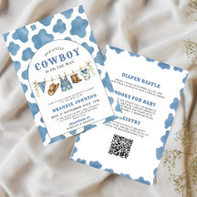 Todo en un pequeño vaquero azul código QR Baby Sho