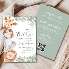 Invitación Todo en un pequeño y salvaje Safari Baby Shower