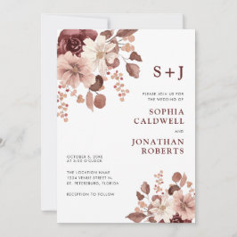 Invitación Todo en un Rosa turbio Eucalyptus Boda Floral