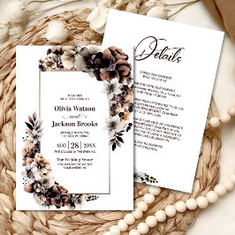 Invitación Todo En Un Rústico Boda Floral De Otoño
