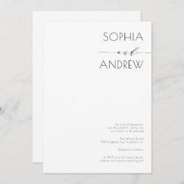 Invitación Todo en un simple Boda de caligrafía moderna